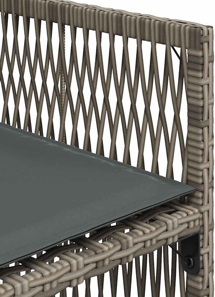 4 db szürke polyrattan kerti szék párnával