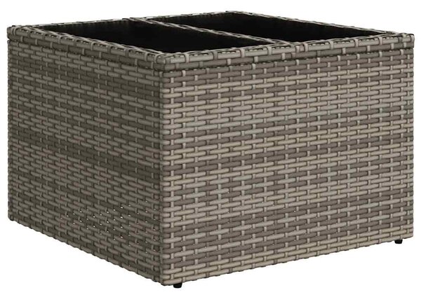 8 részes világosszürke polyrattan kerti ülőgarnitúra párnával