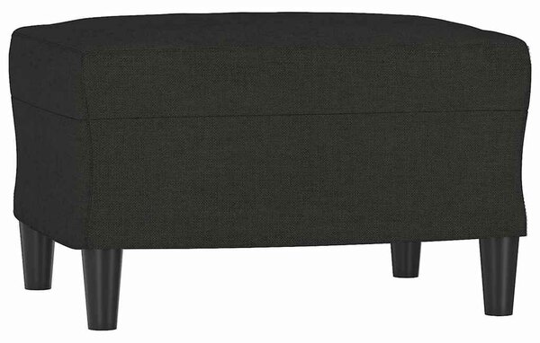 Fekete szövet kanapéfotel lábtartóval 60 cm