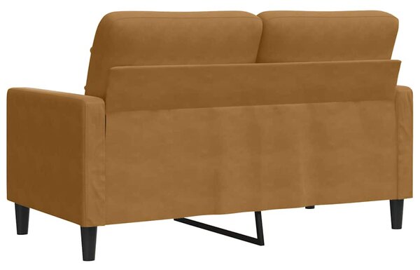 Kétszemélyes barna bársony kanapé 120 cm