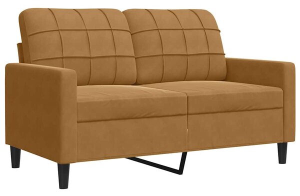 Kétszemélyes barna bársony kanapé 120 cm