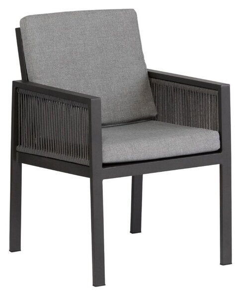Hoorns Armilo szürke-fekete fém kerti szék