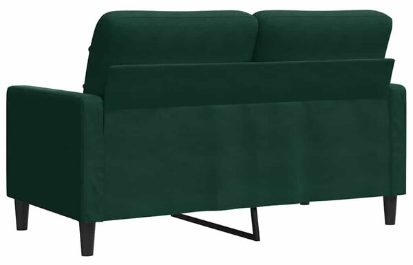 Kétszemélyes sötétzöld bársony kanapé 120 cm