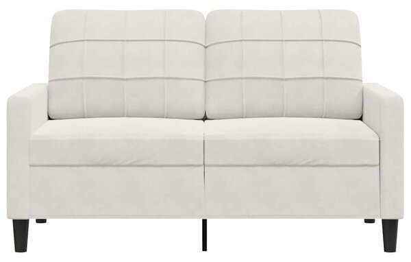 Kétszemélyes krémszínű bársony kanapé 120 cm