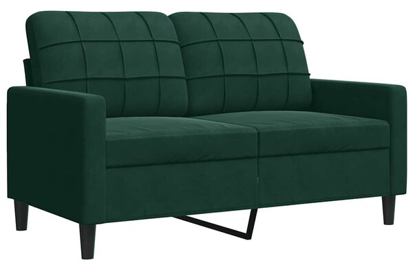 Kétszemélyes sötétzöld bársony kanapé 120 cm