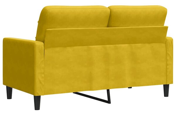 Kétszemélyes sárga bársony kanapé 120 cm