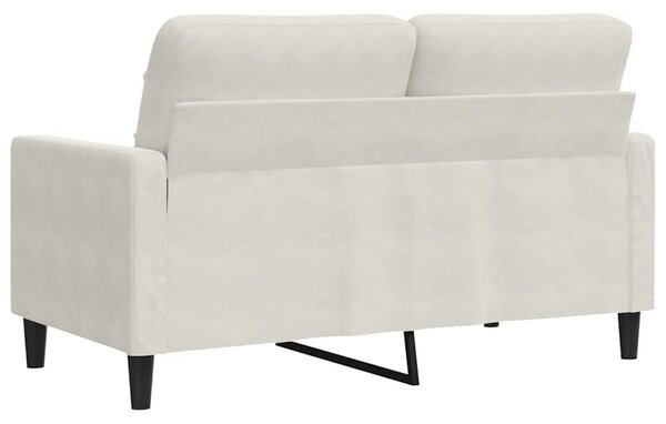 Kétszemélyes krémszínű bársony kanapé 120 cm