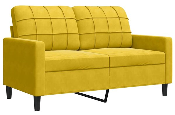 Kétszemélyes sárga bársony kanapé 120 cm
