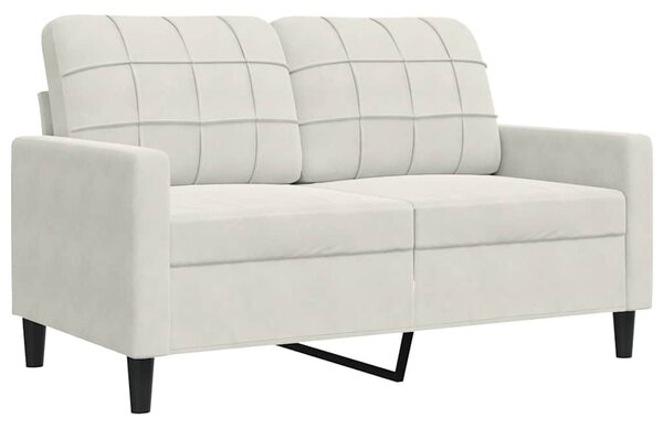 Kétszemélyes krémszínű bársony kanapé 120 cm