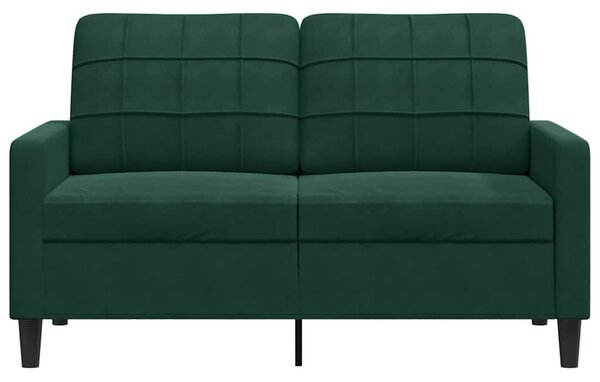 Kétszemélyes sötétzöld bársony kanapé 120 cm