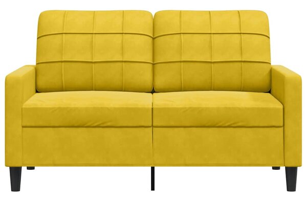 Kétszemélyes sárga bársony kanapé 120 cm