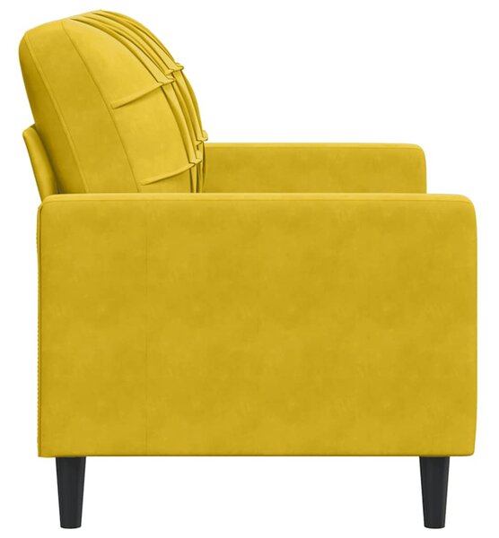 Kétszemélyes sárga bársony kanapé 120 cm
