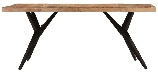 VidaXL fekete tömör akácfa étkezőasztal 180 x 90 x 77 cm