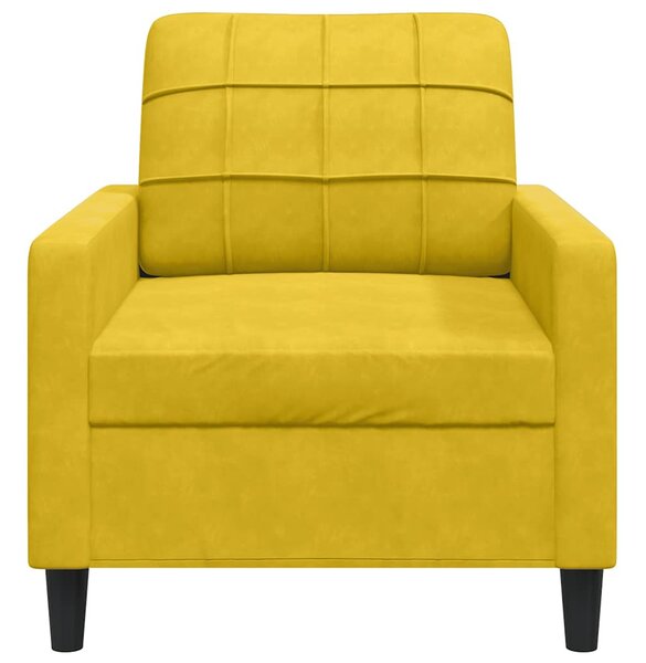 Sárga bársony kanapéfotel 60 cm