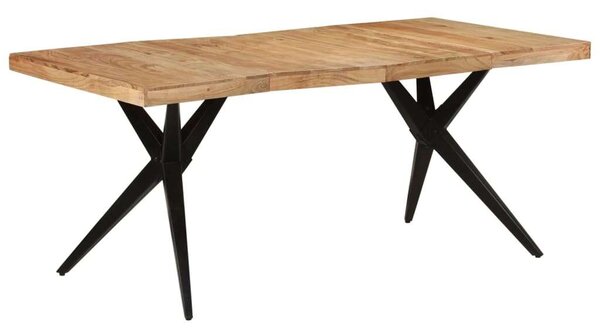VidaXL fekete tömör akácfa étkezőasztal 180 x 90 x 77 cm