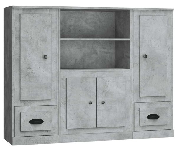 VidaXL Tárolószekrény - Beton Szürke - 132x35,5x103,5cm