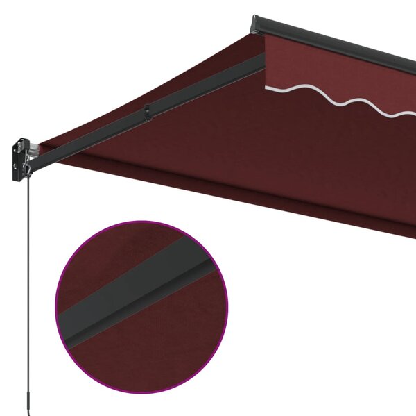 Burgundi vörös kézzel kihúzható napellenző 350 x 250 cm