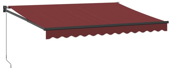 Burgundi vörös kézzel kihúzható napellenző 350 x 250 cm