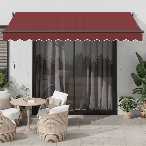 Burgundi vörös kézzel kihúzható napellenző 350 x 250 cm