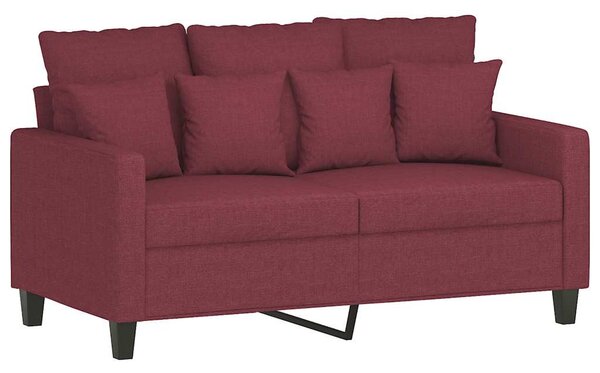 Kétszemélyes bordó szövet kanapé 120 cm