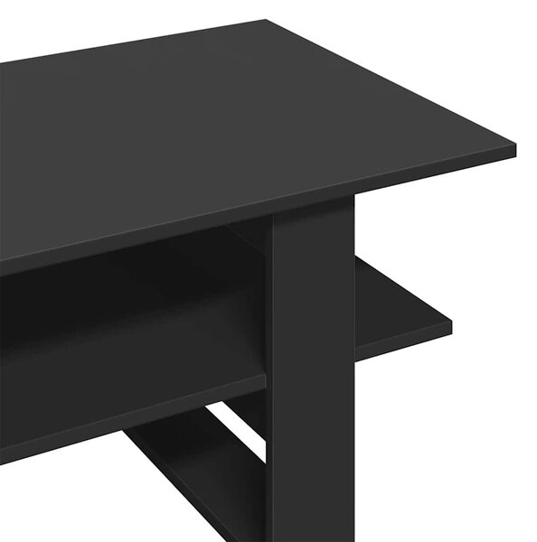 Fekete szerelt fa dohányzóasztal 102 x 55 x 42 cm
