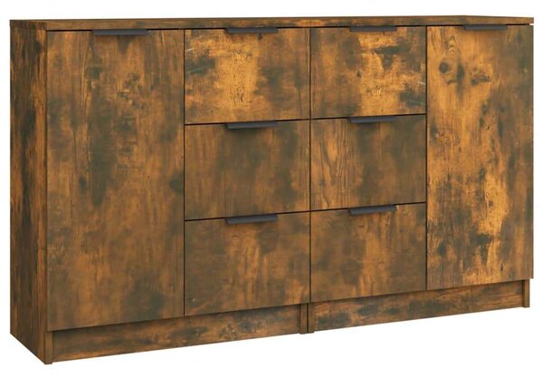 Modern Fa Tálalóasztal - Füstös Tölgy - 60x30x70 cm - 2 db
