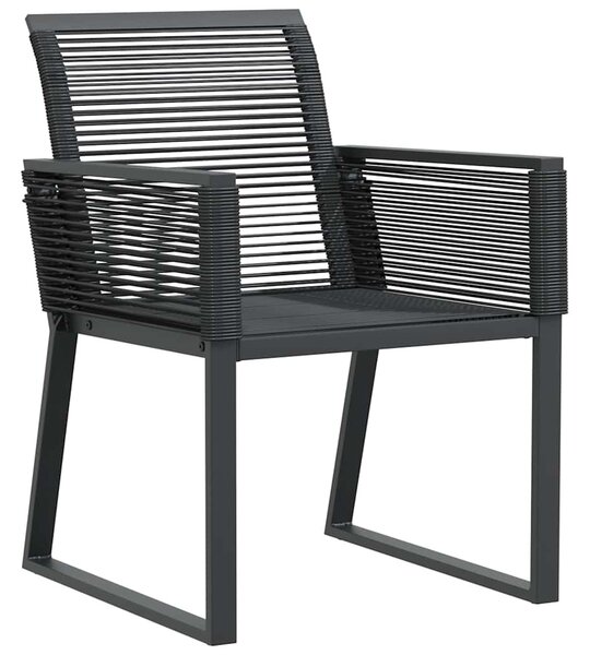 4 db fekete polyrattan kerti szék