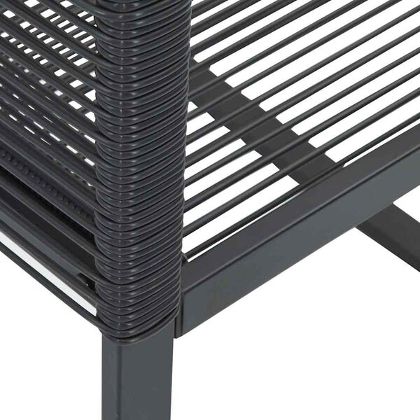 4 db fekete polyrattan kerti szék