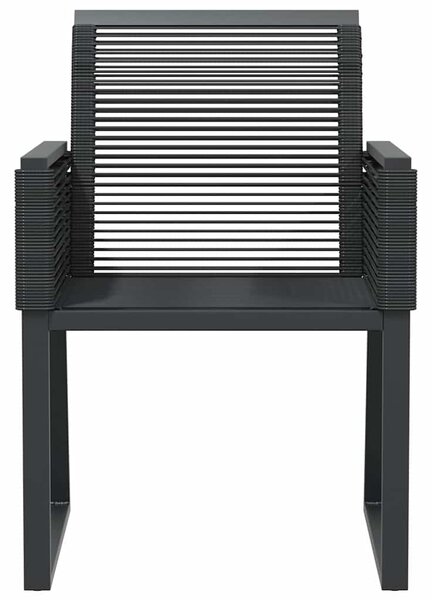 4 db fekete polyrattan kerti szék