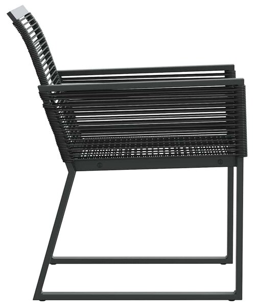 4 db fekete polyrattan kerti szék