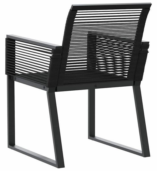4 db fekete polyrattan kerti szék