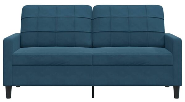 Kétszemélyes kék bársony kanapé 140 cm