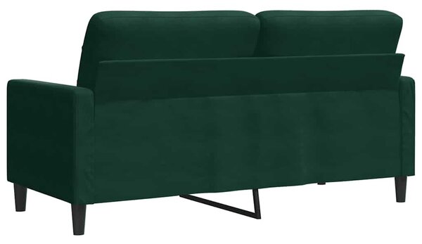 Kétszemélyes sötétzöld bársony kanapé 140 cm