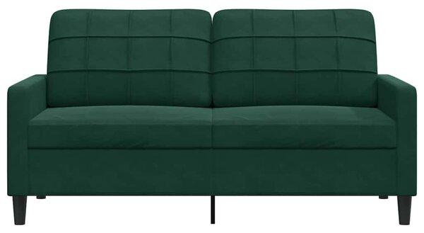 Kétszemélyes sötétzöld bársony kanapé 140 cm