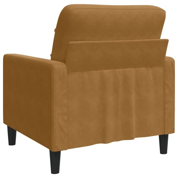 Barna bársony kanapéfotel 60 cm