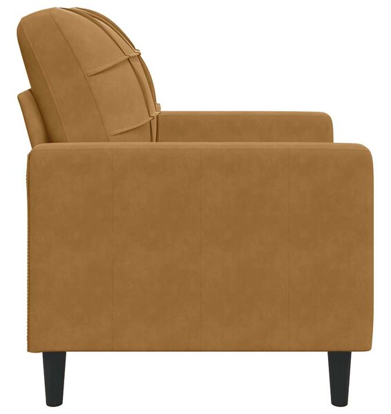 Barna bársony kanapéfotel 60 cm