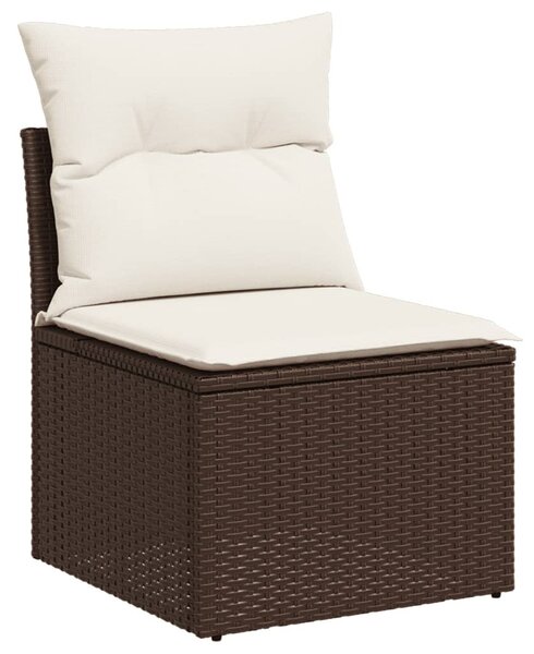 8 részes barna polyrattan kerti ülőgarnitúra párnákkal