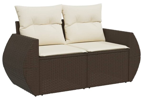 8 részes barna polyrattan kerti ülőgarnitúra párnákkal