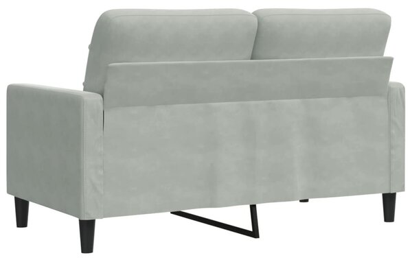 Kétszemélyes világosszürke bársony kanapé 120 cm