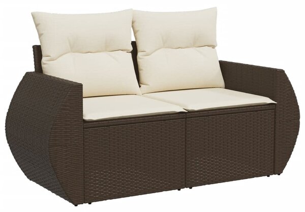 8 részes barna polyrattan kerti ülőgarnitúra párnákkal