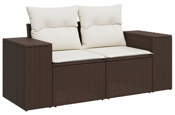 8 részes barna polyrattan kerti ülőgarnitúra párnákkal