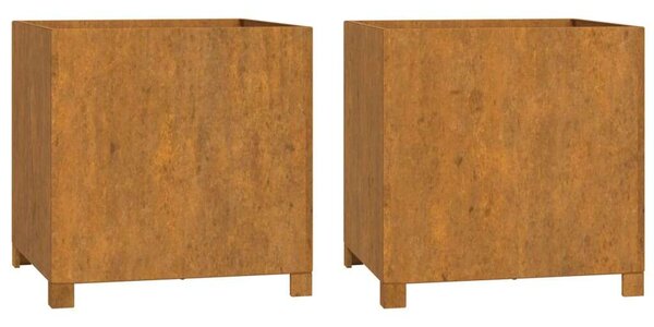2 db szürke corten acél növénytartó lábbal 49 x 47 x 50 cm