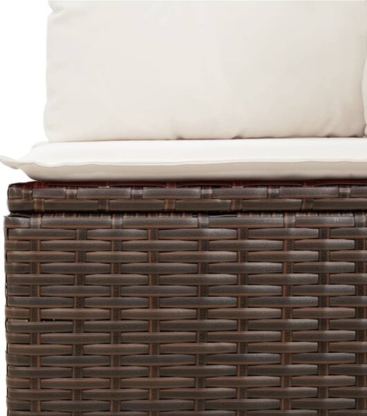 9 részes barna polyrattan kerti ülőgarnitúra párnákkal