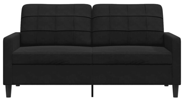 Kétszemélyes fekete bársony kanapé 140 cm