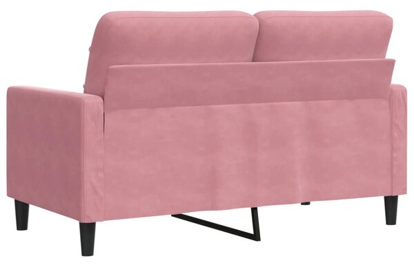Kétszemélyes rózsaszín bársony kanapé 120 cm