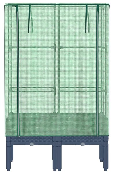 Rattan megjelenésű magaságyás melegháztakaróval 80x40x140 cm