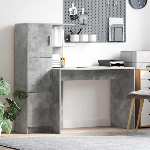 Asztal 2 pcs Beton Szürke