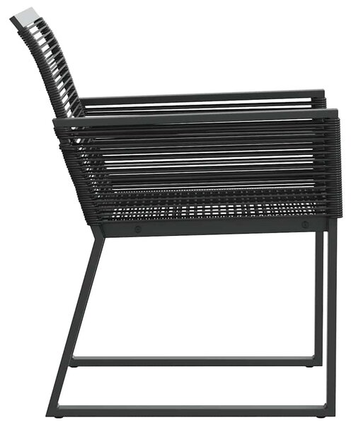 2 db fekete polyrattan kerti szék