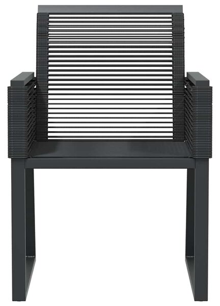 2 db fekete polyrattan kerti szék