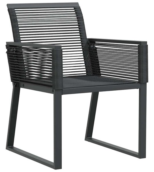 2 db fekete polyrattan kerti szék